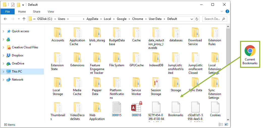 Windows Explorer: Drag Bookmarks to the Default folder