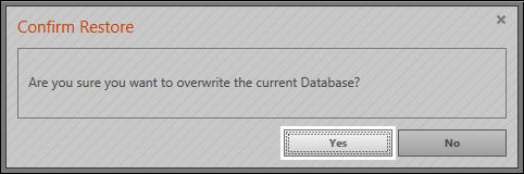 Confirm Restore Database From Backup File
