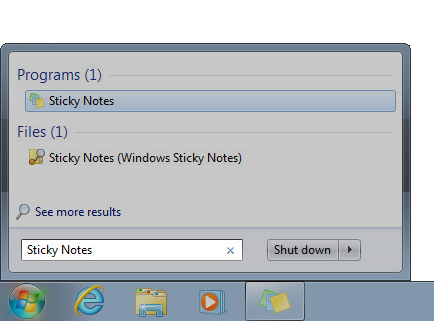 Navigate to Sticky Notes